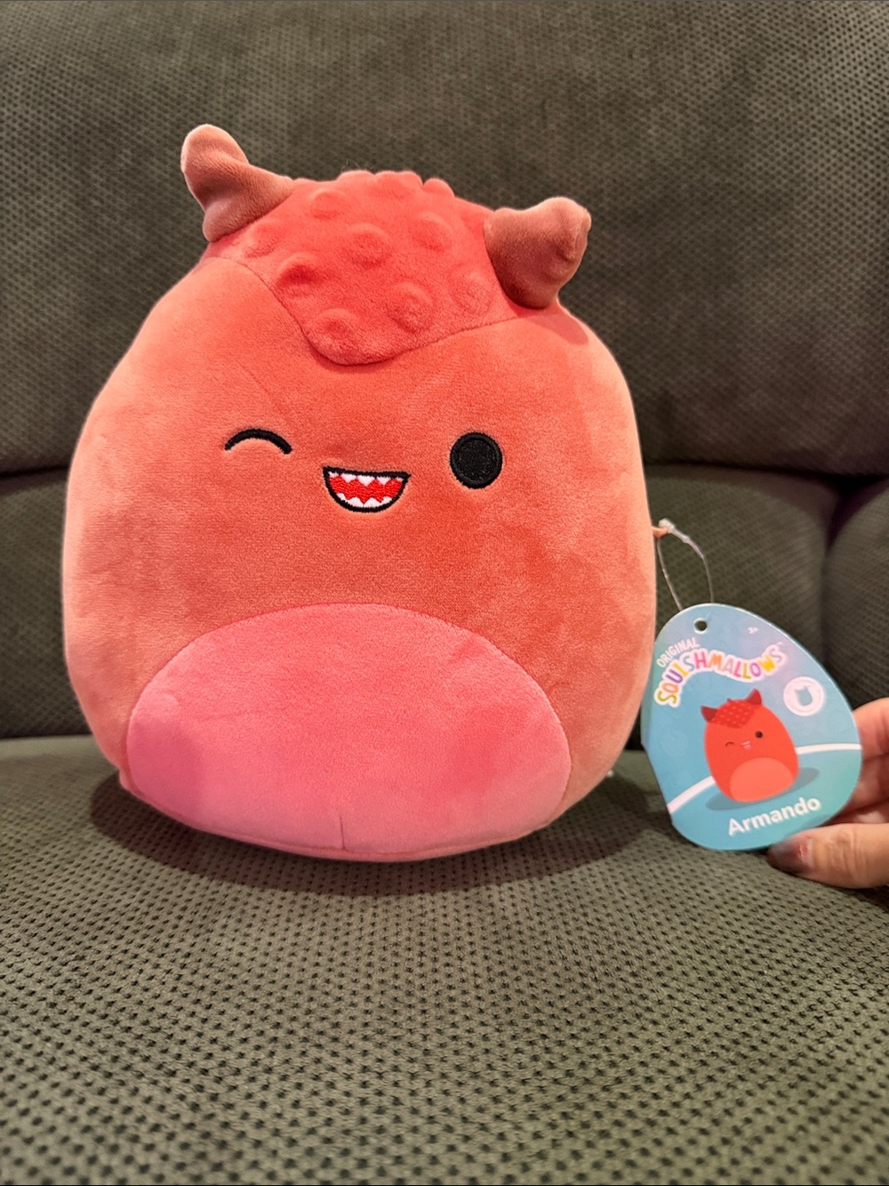 Squishmallows Armando Carnotaraus Plush Winking dinosaur